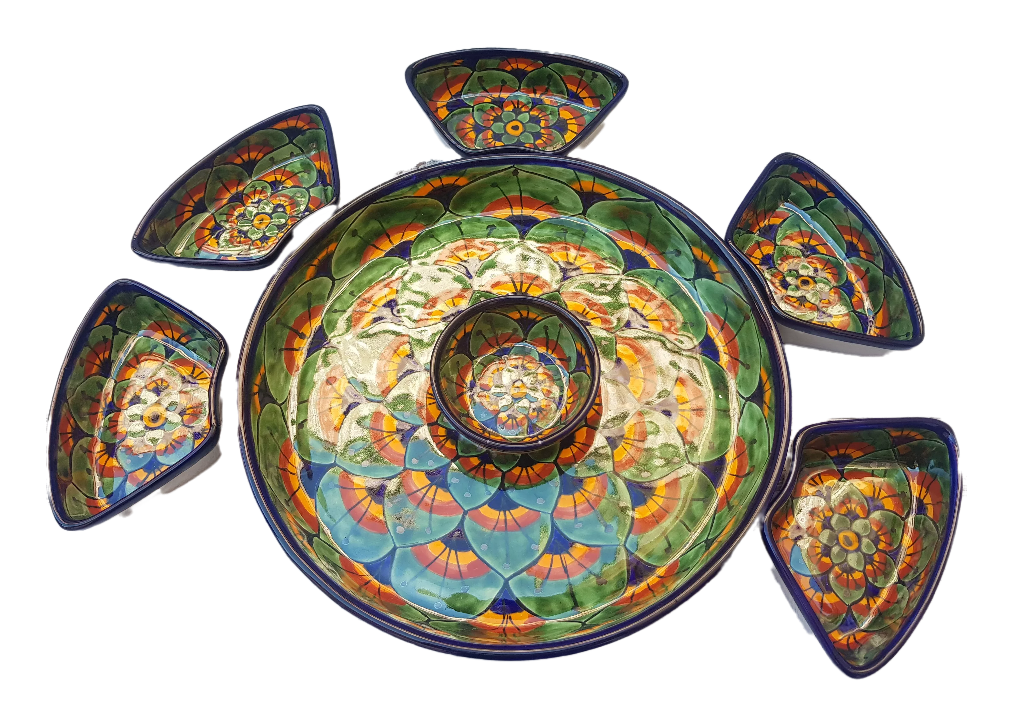 Talavera-style bowl for dipping, appetisers or other finger-foods