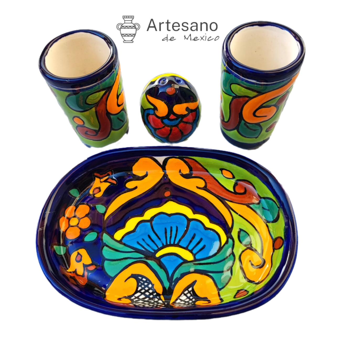 Talavera - style Tequila set