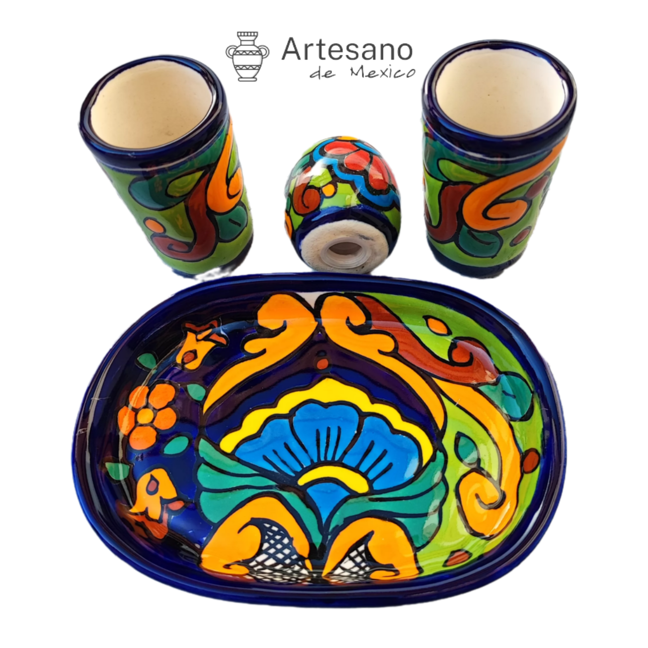 Talavera - style Tequila set