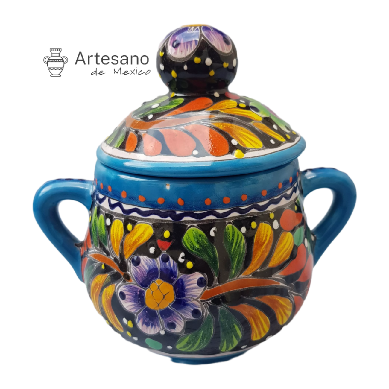 Talavera-style sugar container