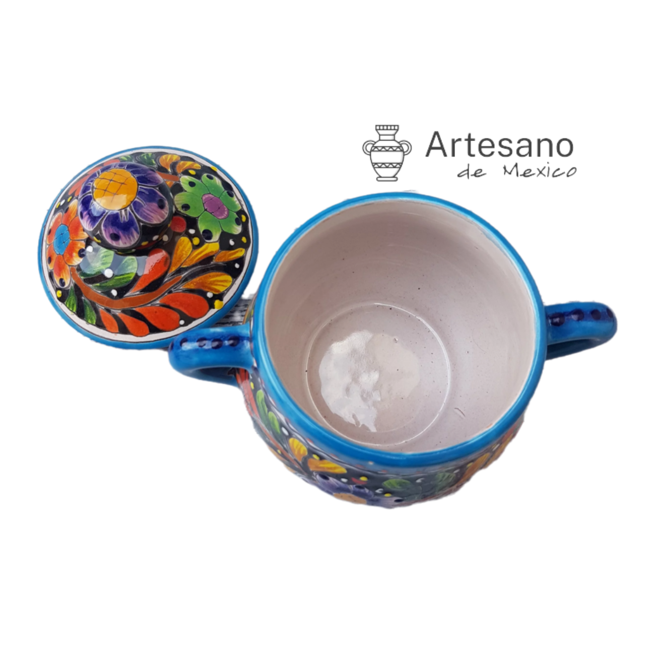 Talavera-style sugar container