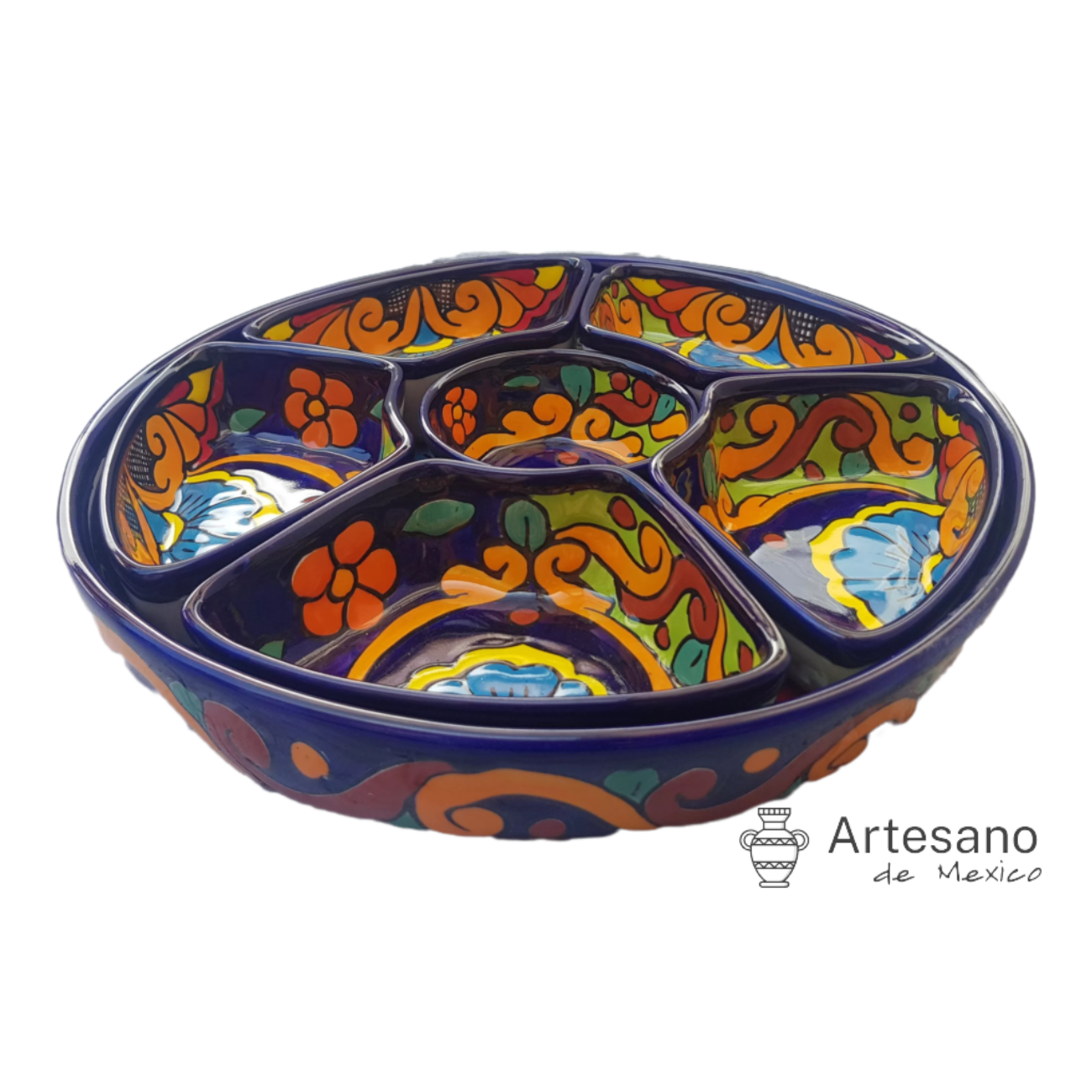 Talavera-style bowl for dipping, appetisers or other finger-foods