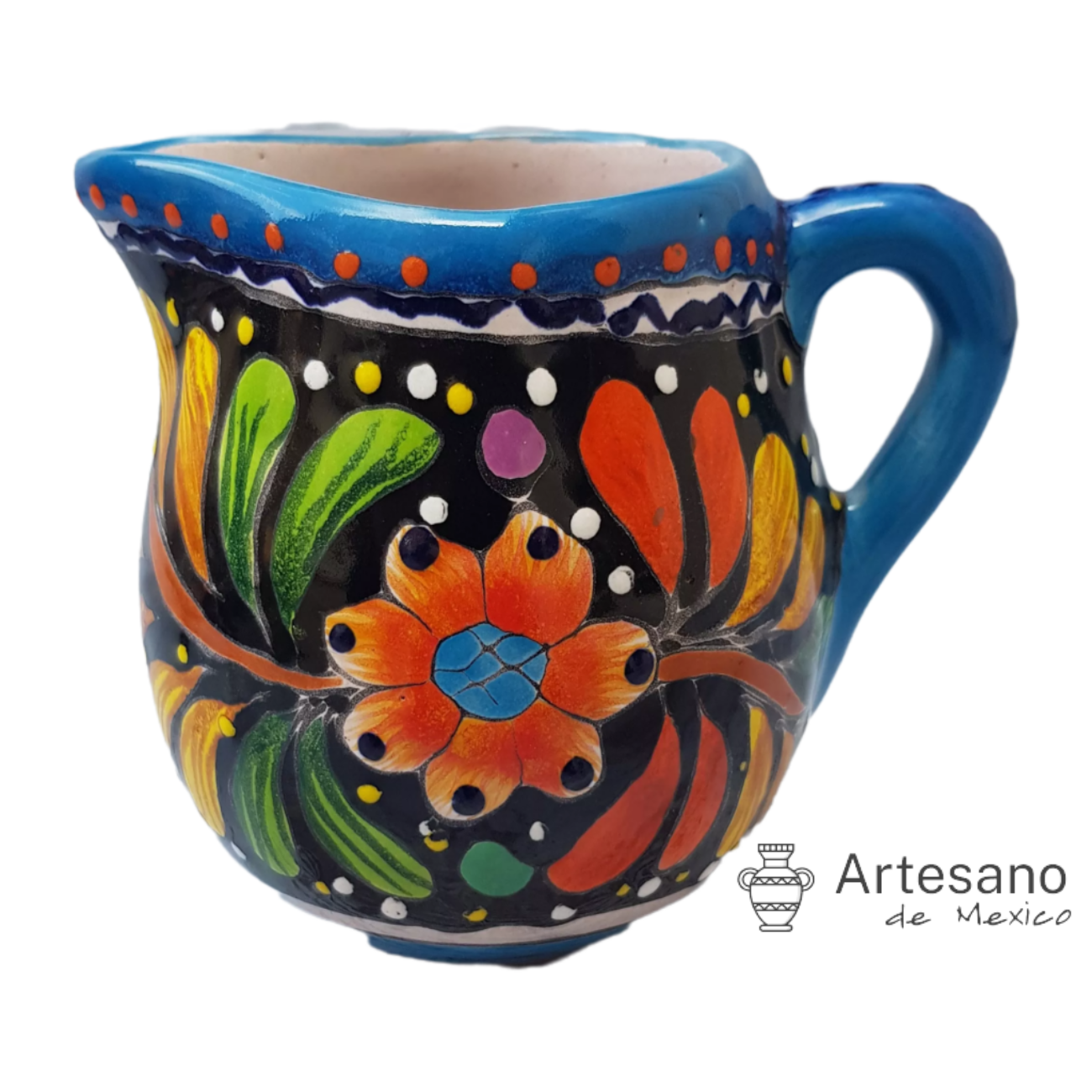 MEXICAN TALAVERA CERAMIC MILK/CREAMER JUG