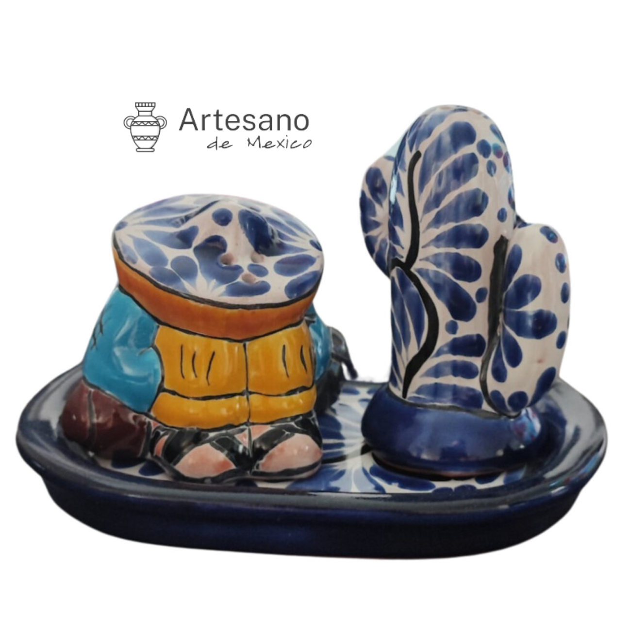 Talavera-style salt and pepper shaker set