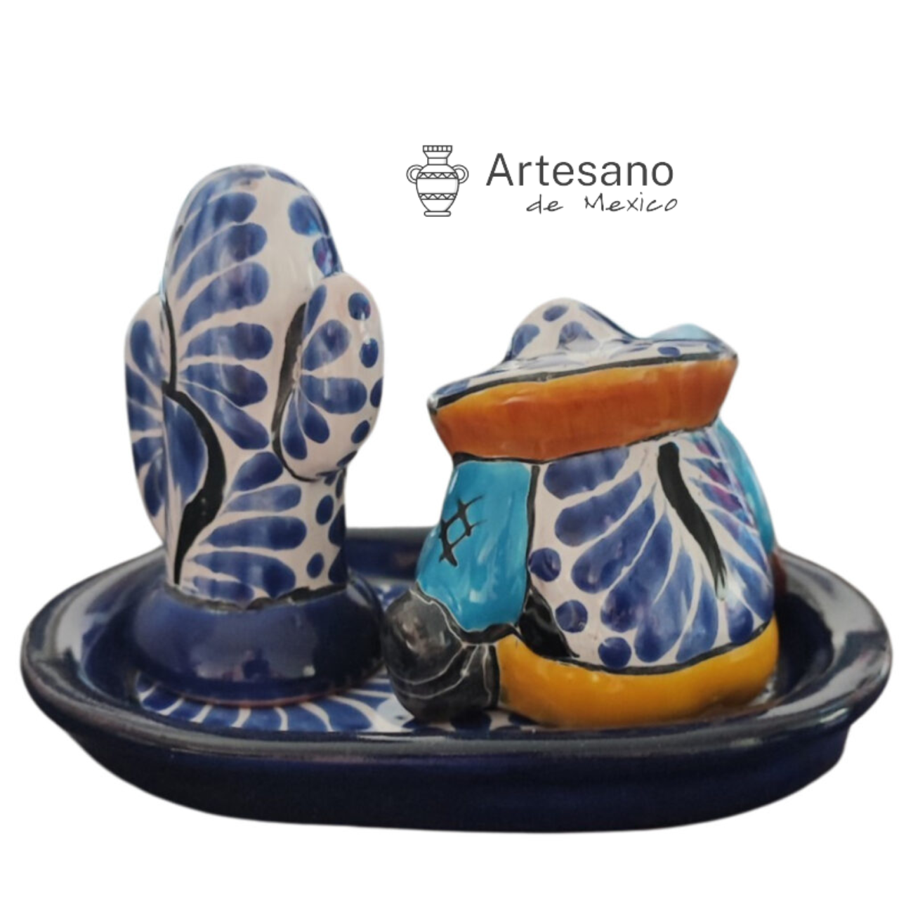 Talavera-style salt and pepper shaker set