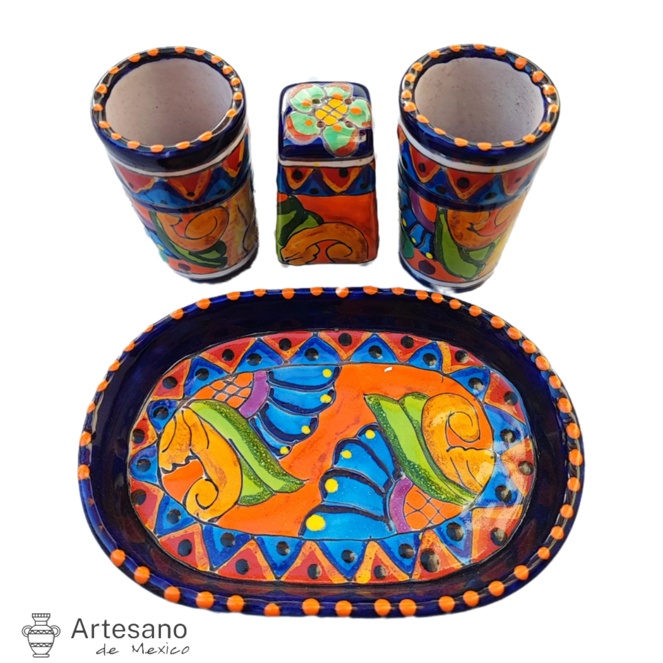 Talavera - style Tequila set