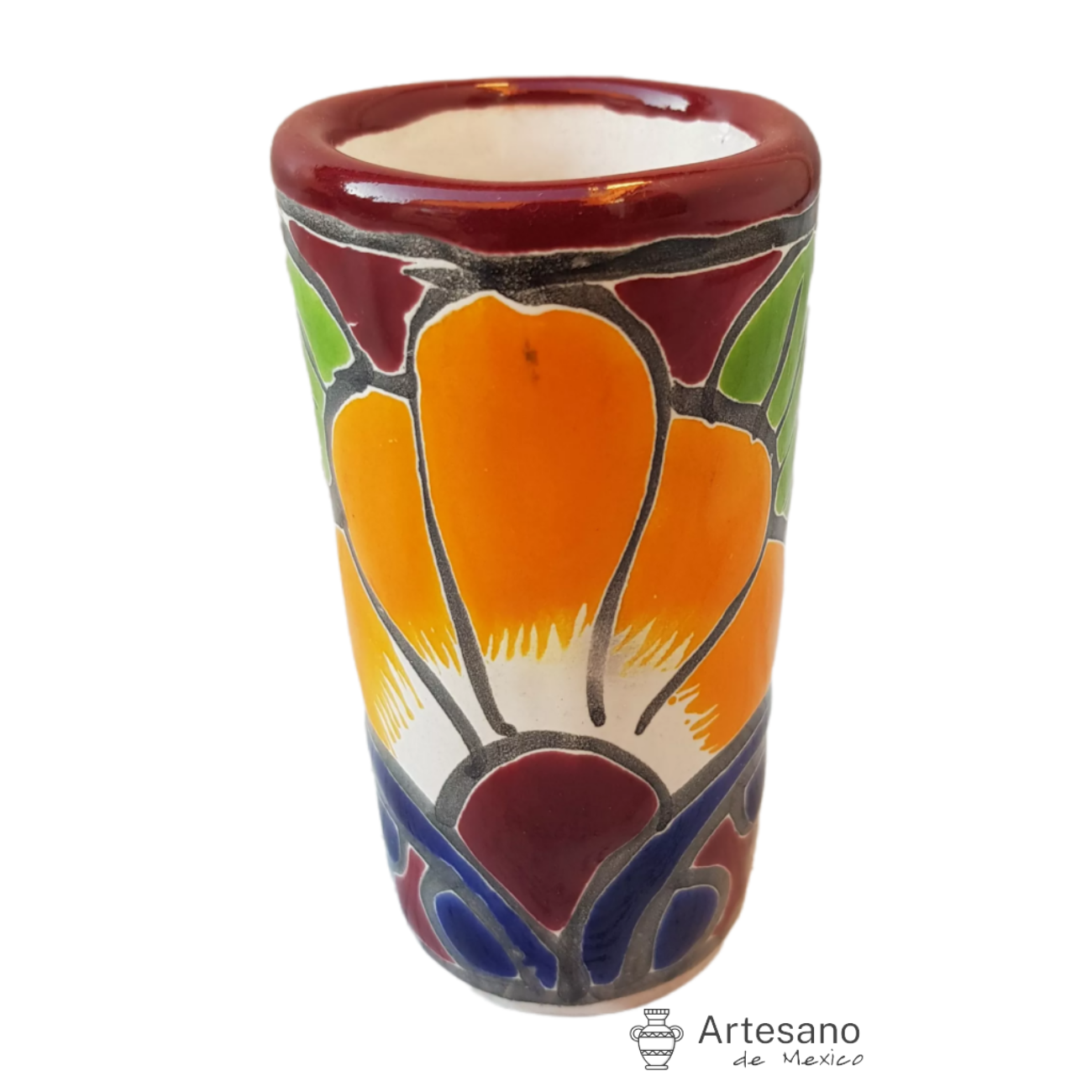 Talavera -style shot glass