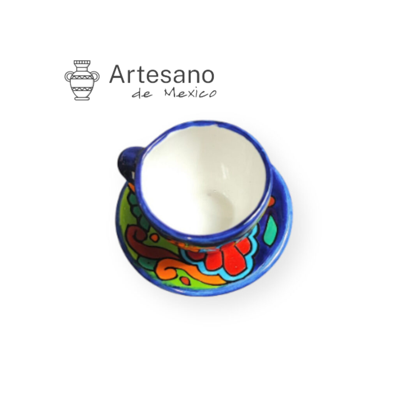 Talavera- Style Hand Painted Espresso Cup