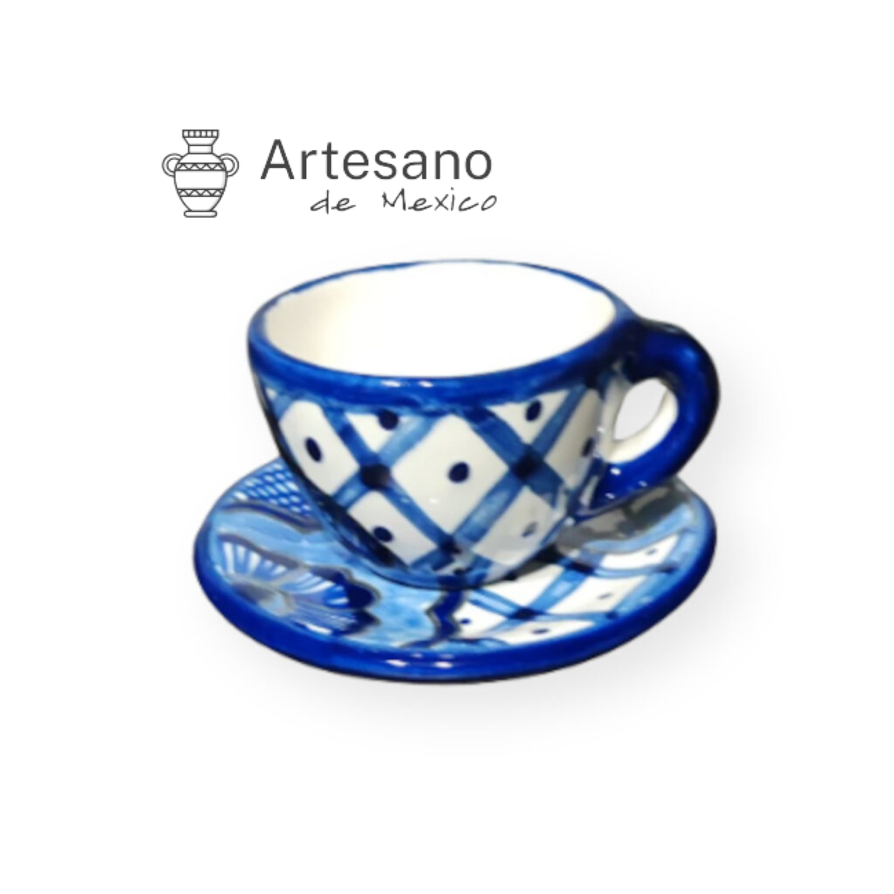 Talavera- Style Hand Painted Espresso Cup