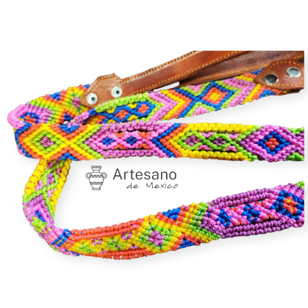 Mexican hand-woven dog  leash M Size
