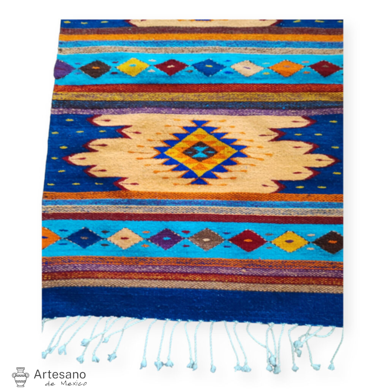 Authentic handwoven Mexican rug
