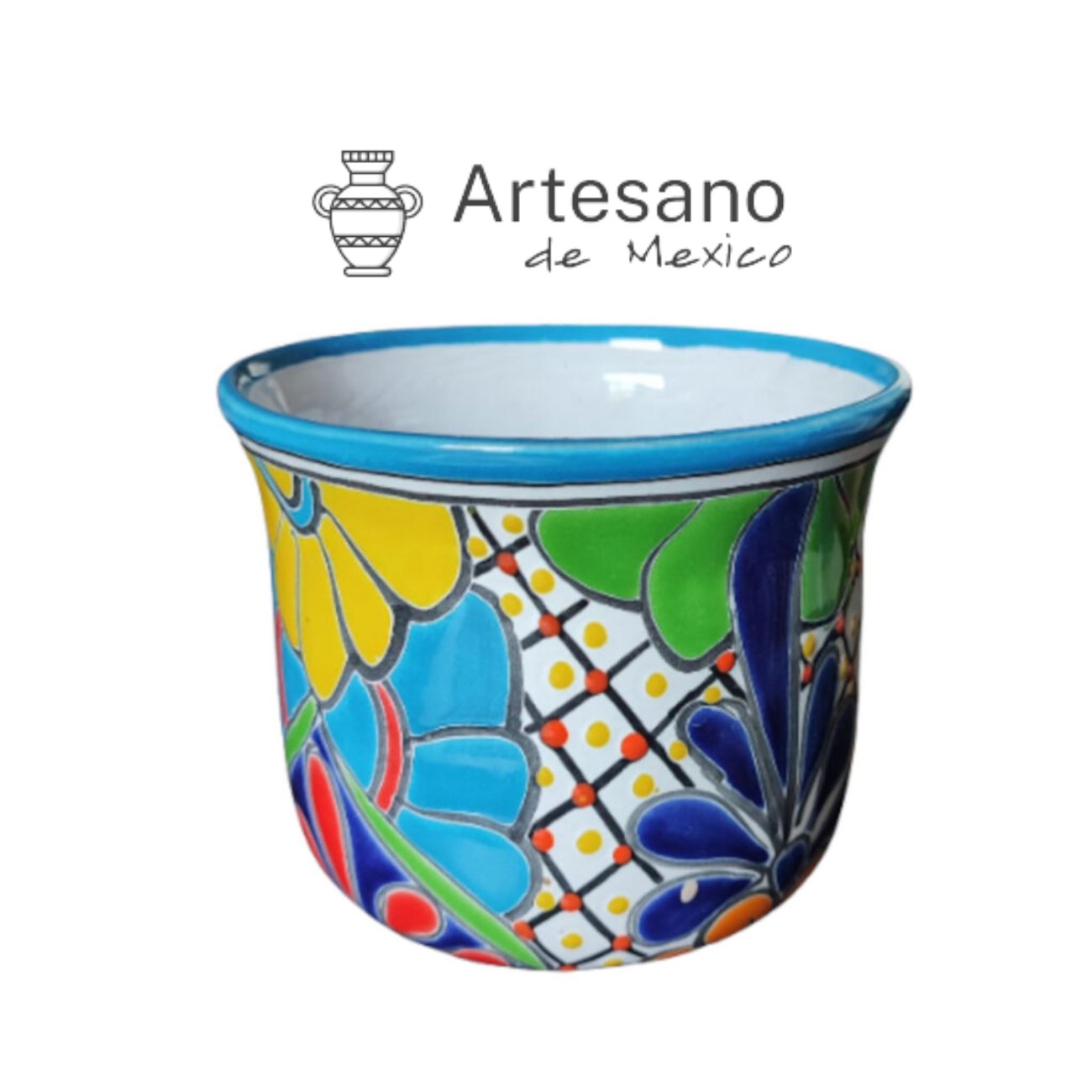Talavera - style " Champanera" Flower pot