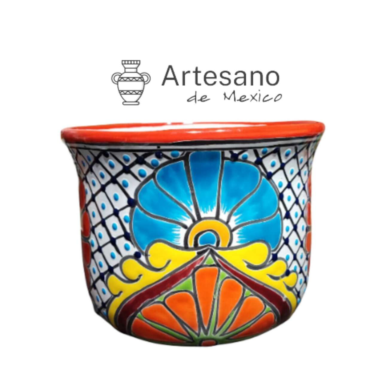 Talavera - style " Champanera" Flower pot