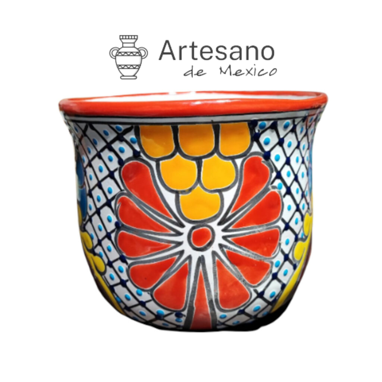 Talavera - style " Champanera" Flower pot