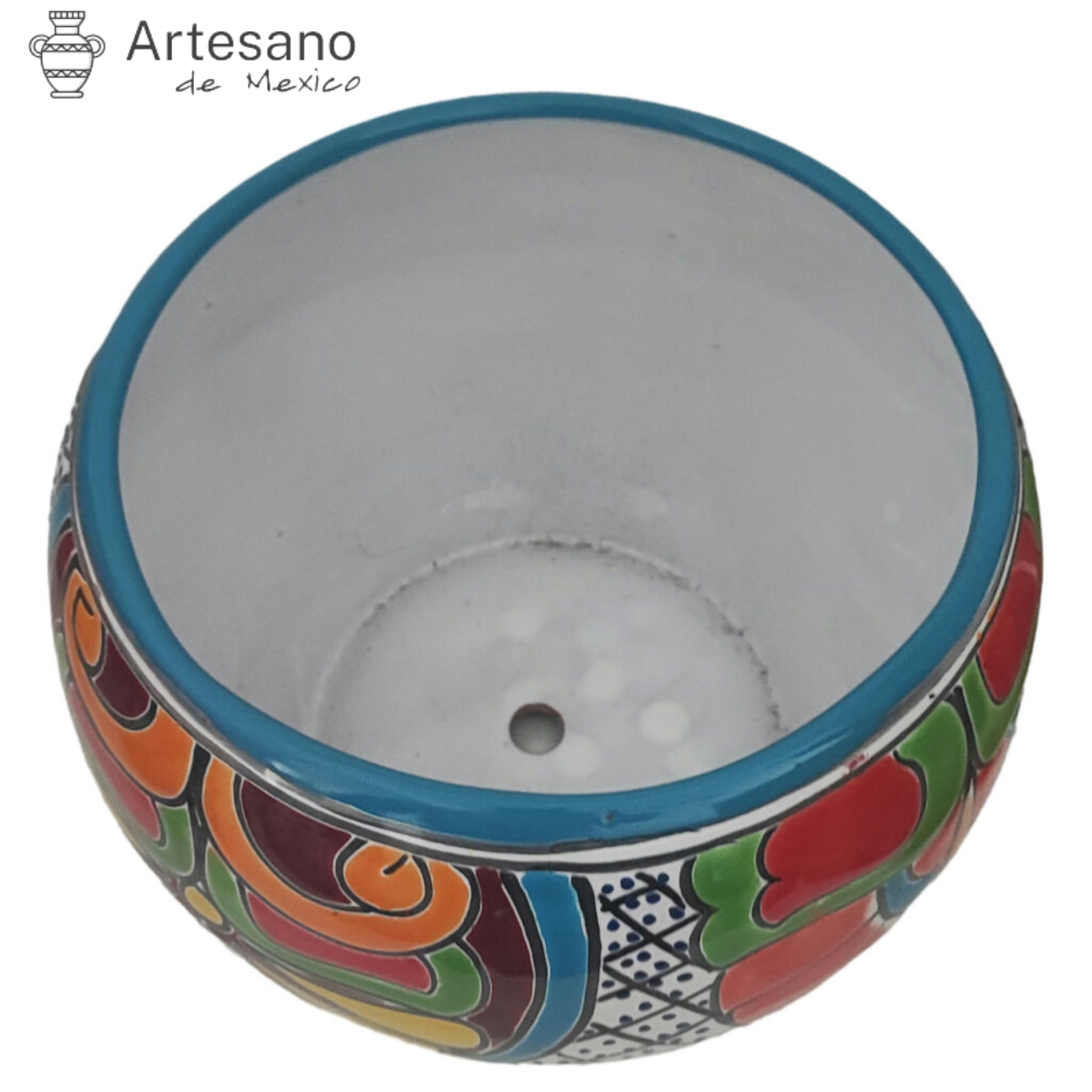 Talavera - style Hemisphere Shape Flower Pot