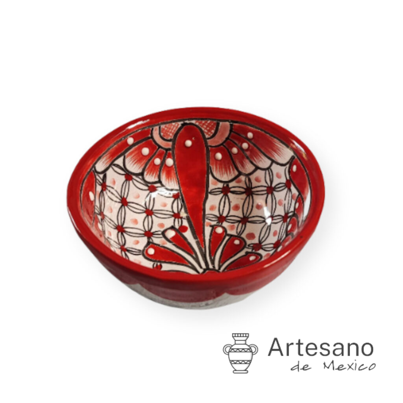 Talavera-style 3-legged salsa bowl