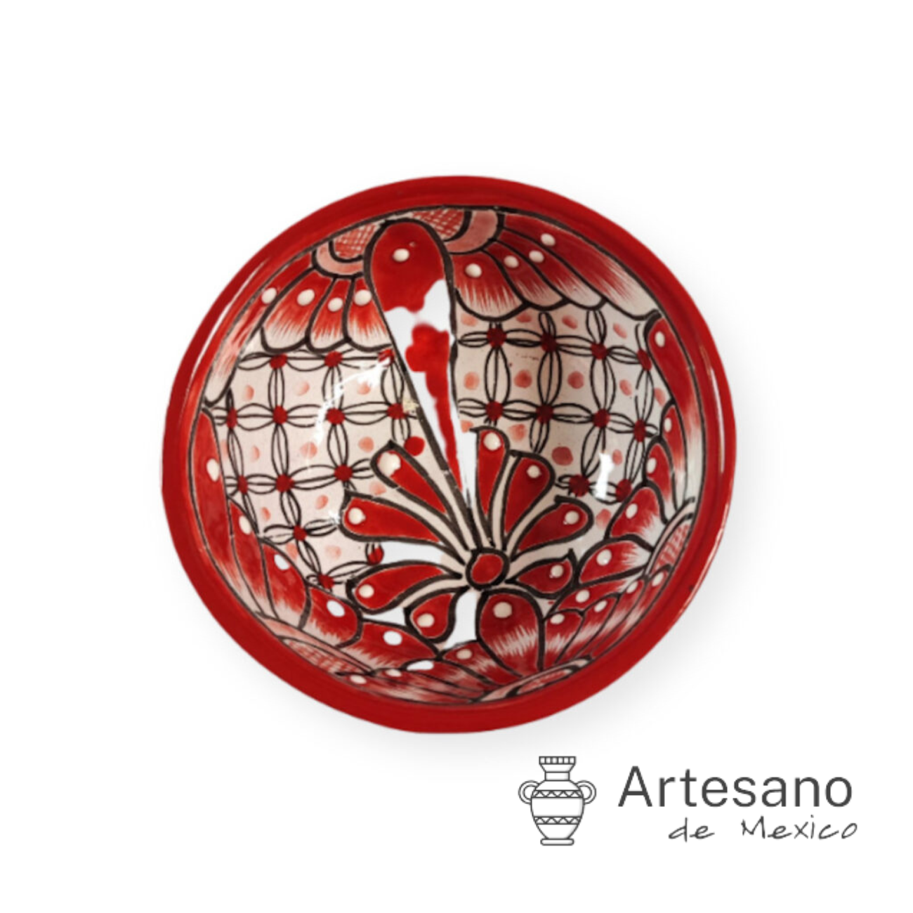 Talavera-style 3-legged salsa bowl