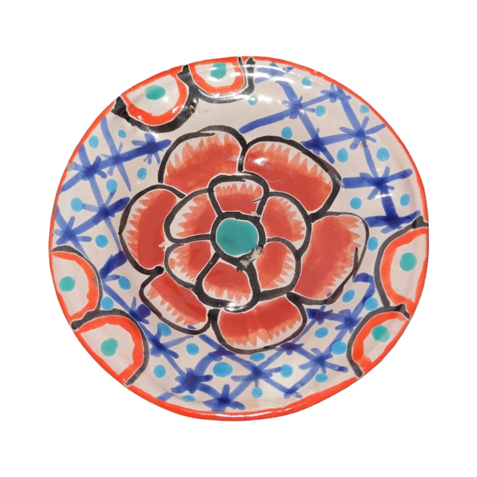 HAND-PAINTED TALAVERA CERAMIC ASHTRAY
