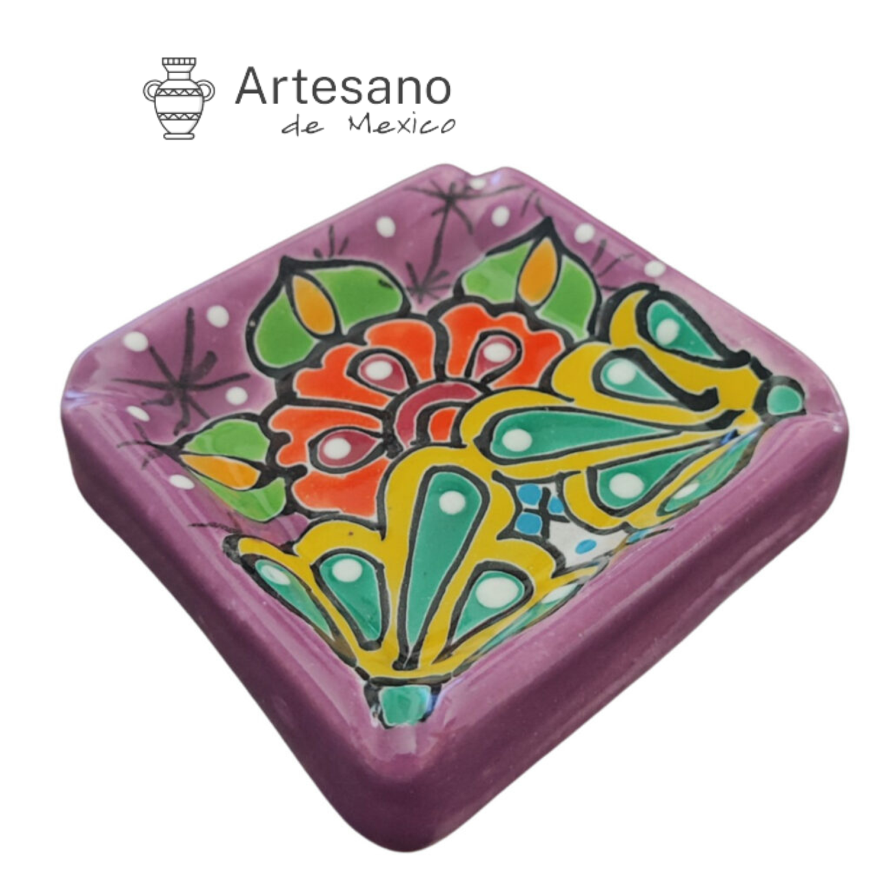 HAND-PAINTED TALAVERA CERAMIC ASHTRAY
