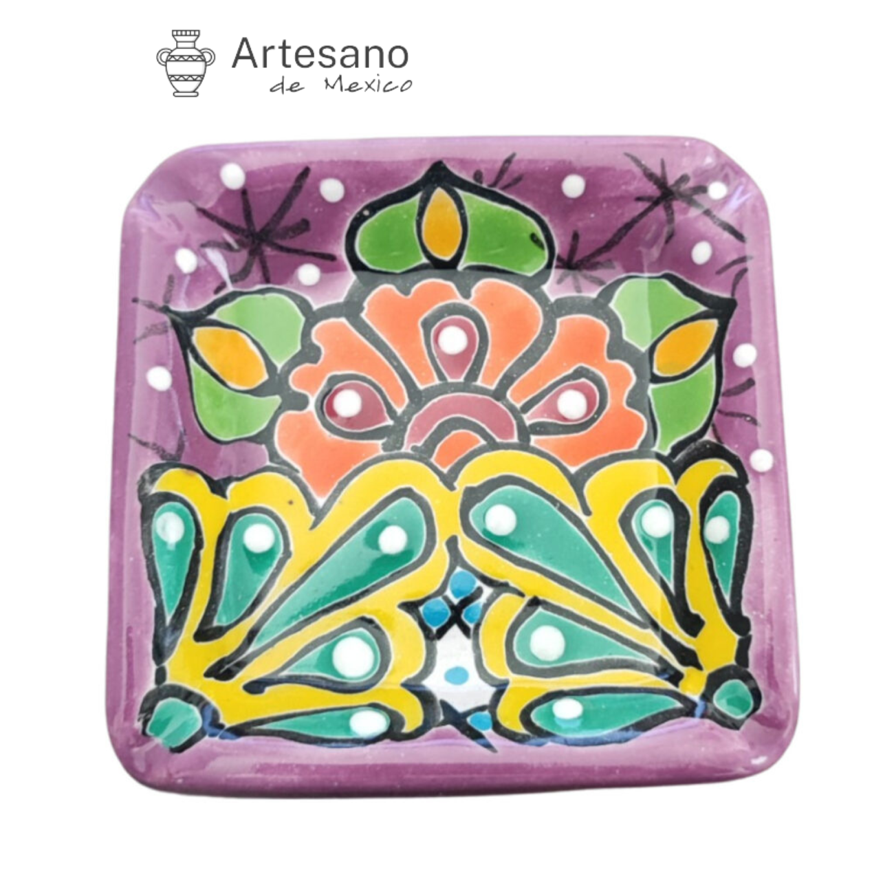 HAND-PAINTED TALAVERA CERAMIC ASHTRAY