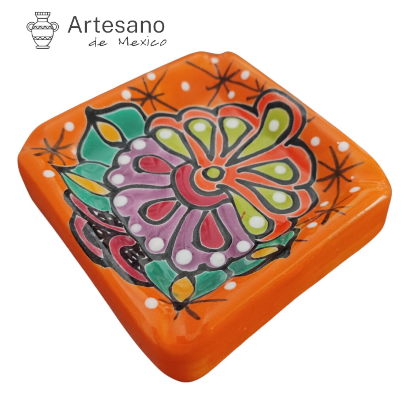 HAND-PAINTED TALAVERA CERAMIC ASHTRAY