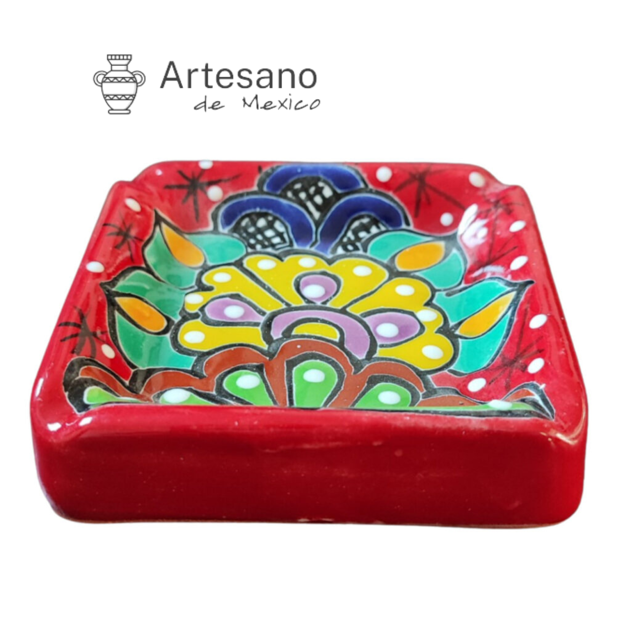 HAND-PAINTED TALAVERA CERAMIC ASHTRAY