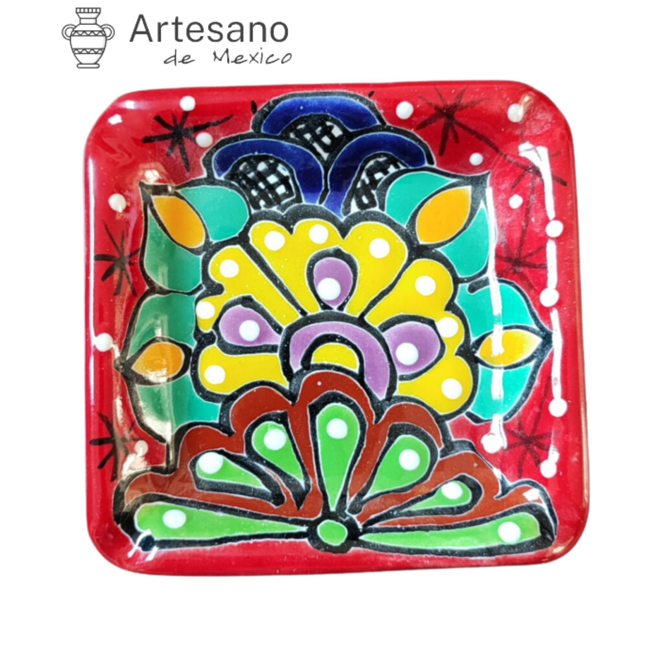 HAND-PAINTED TALAVERA CERAMIC ASHTRAY