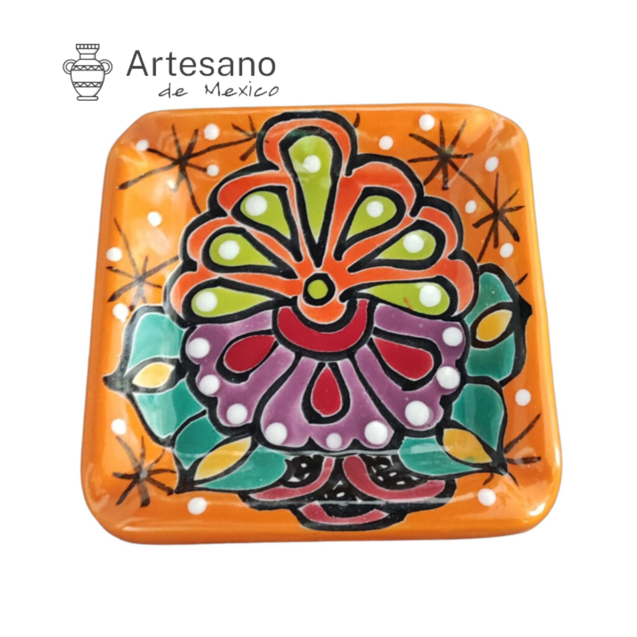 HAND-PAINTED TALAVERA CERAMIC ASHTRAY