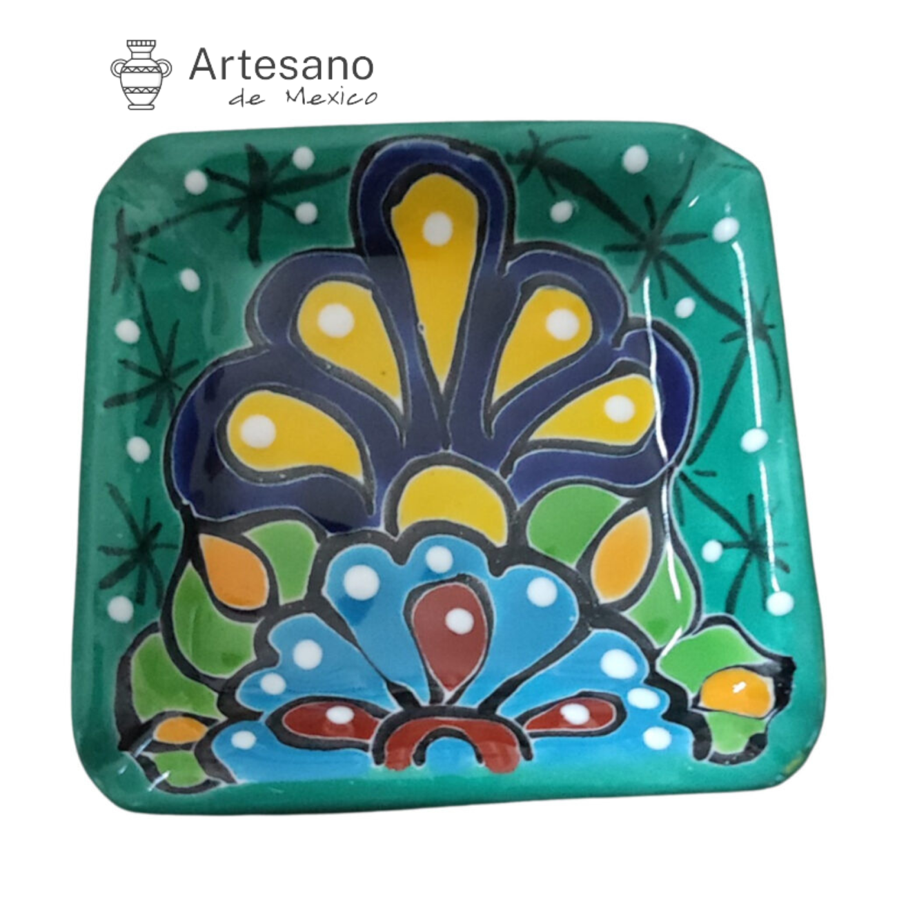 HAND-PAINTED TALAVERA CERAMIC ASHTRAY