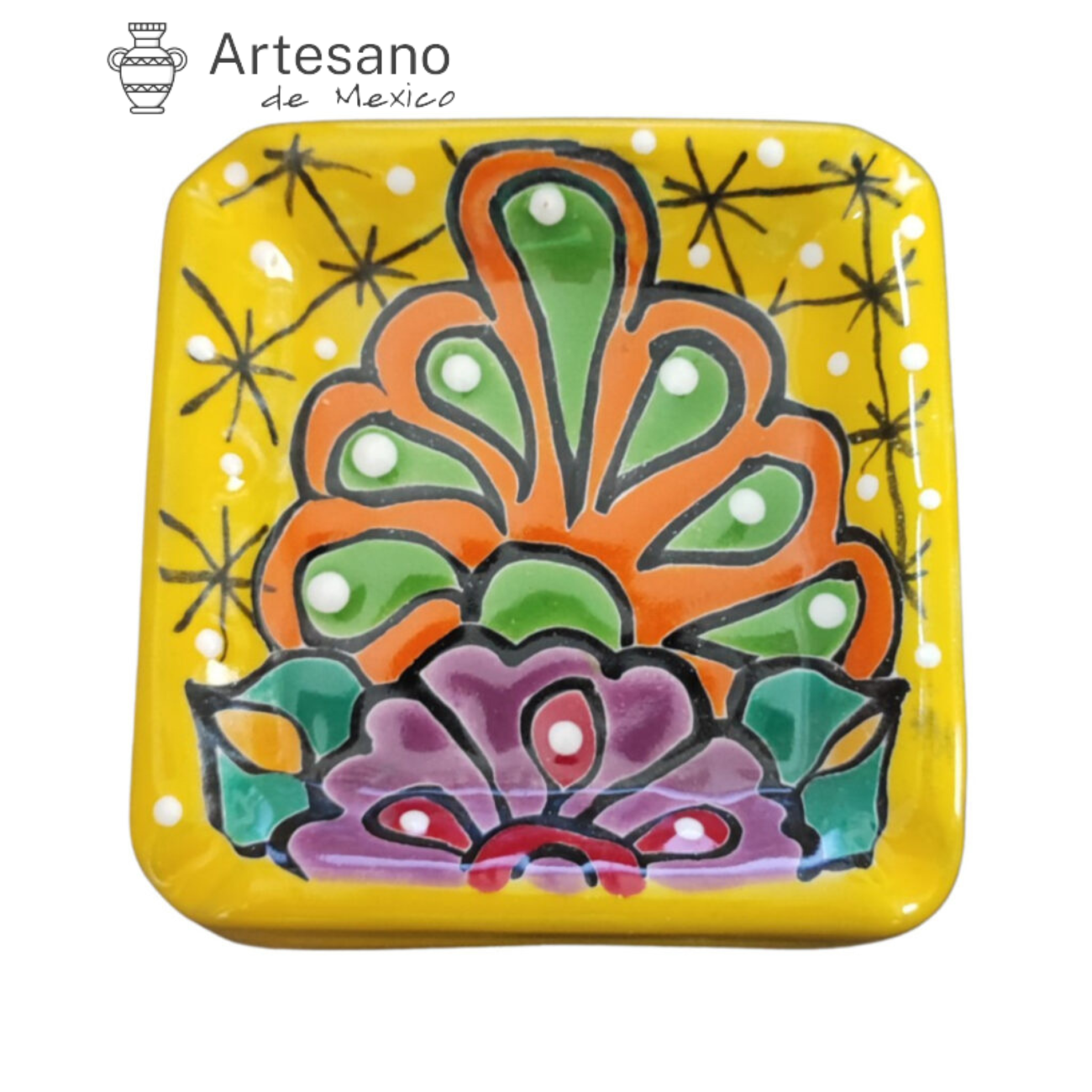 HAND-PAINTED TALAVERA CERAMIC ASHTRAY