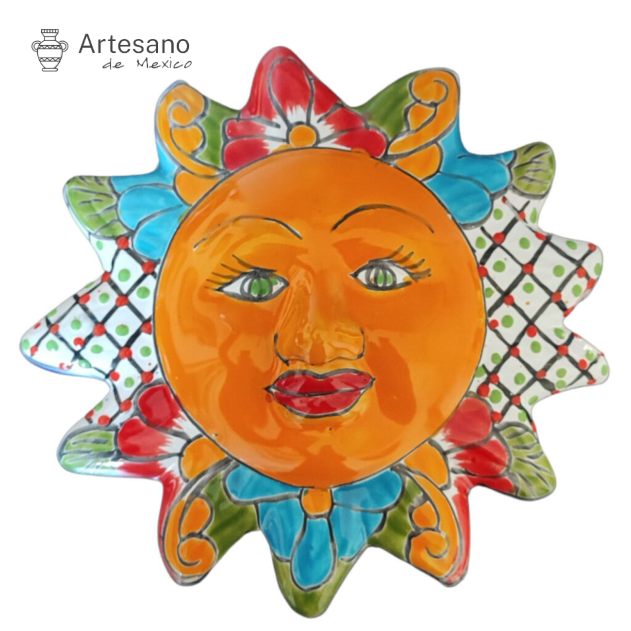 Talavera - style Sun Face