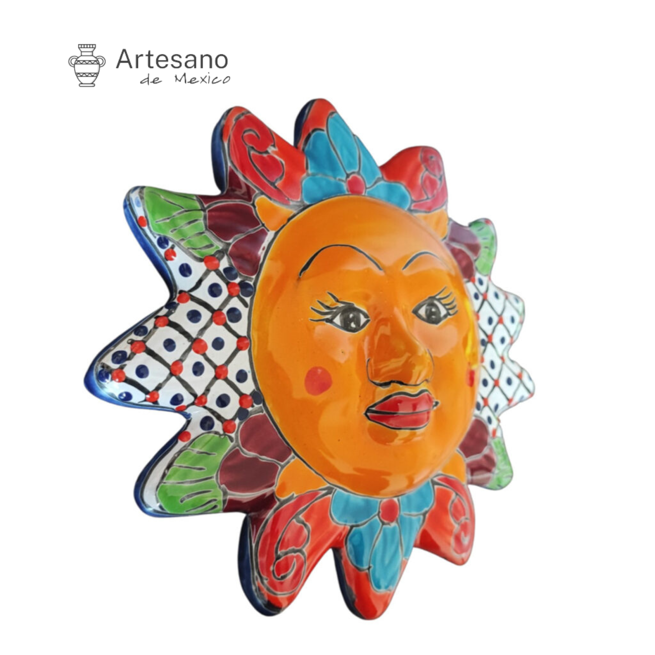 Talavera – style Sun Face
