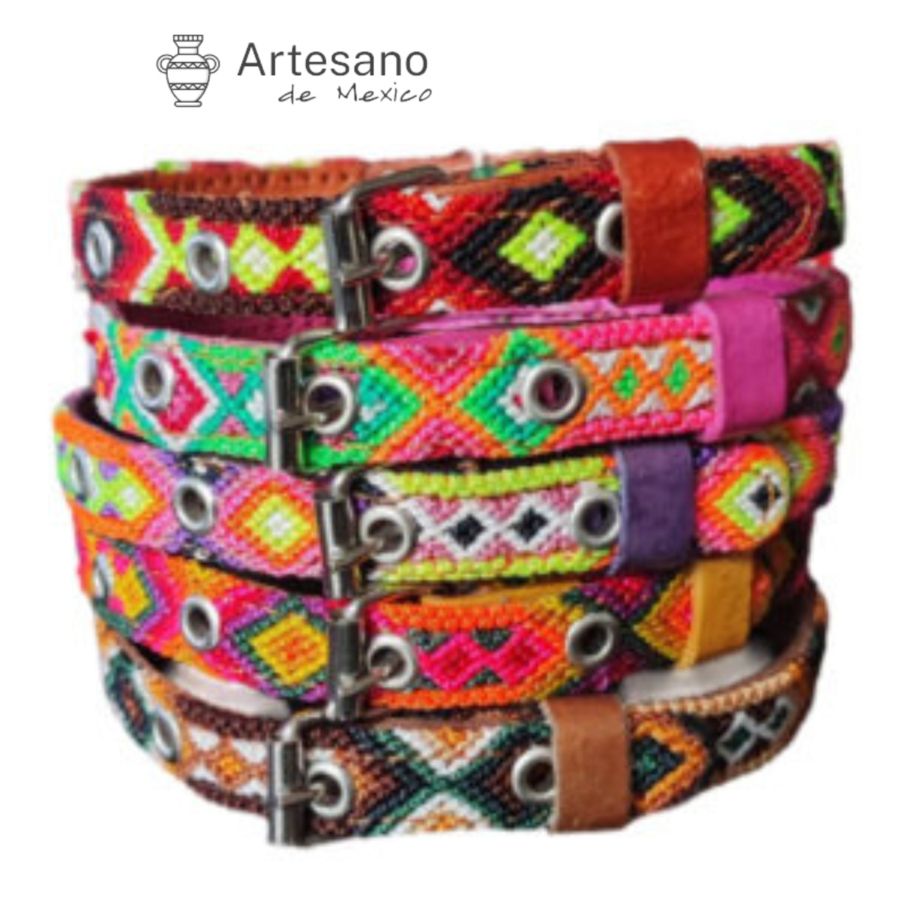 Mexican Hand Woven Dog Collars