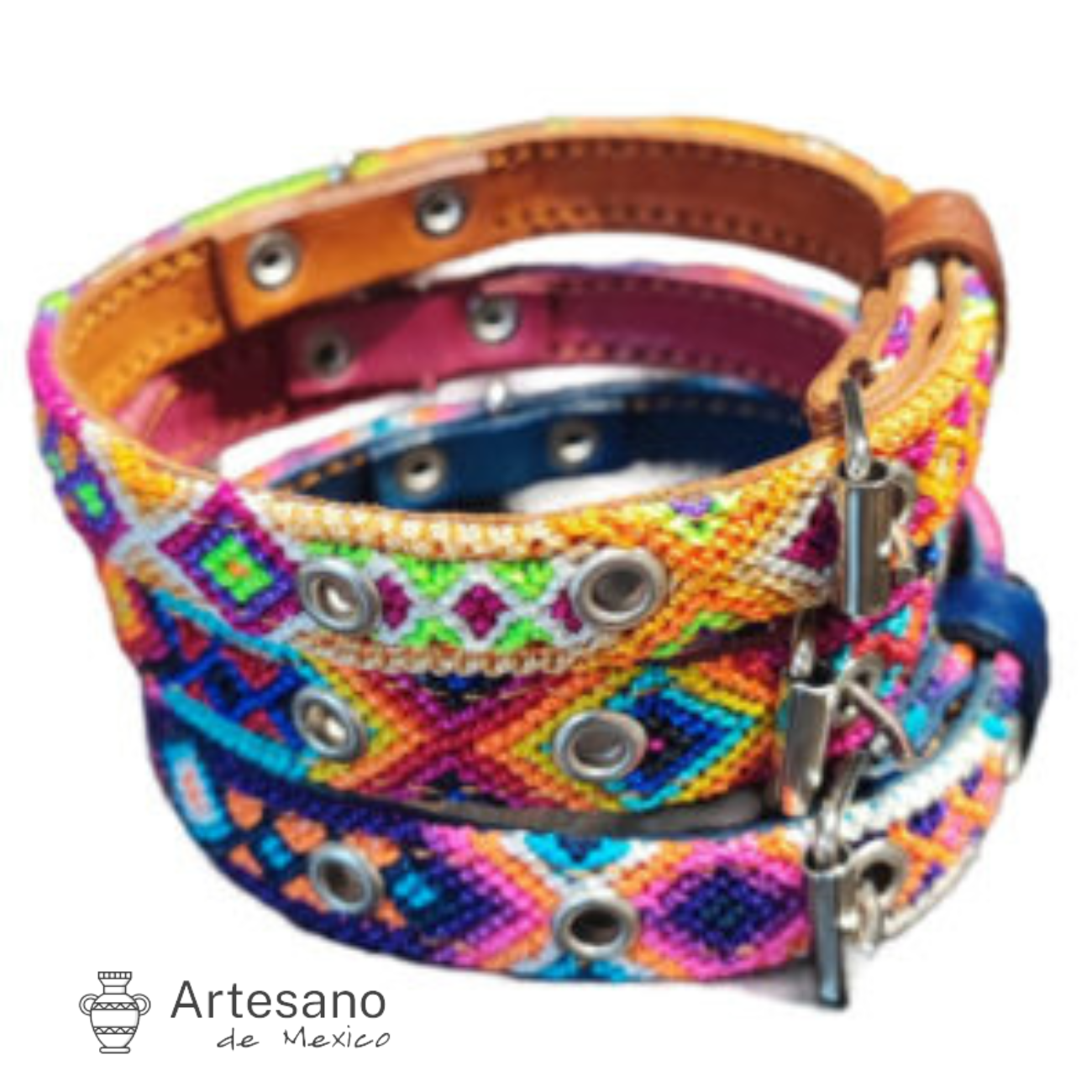 Mexican Hand Woven Dog Collars