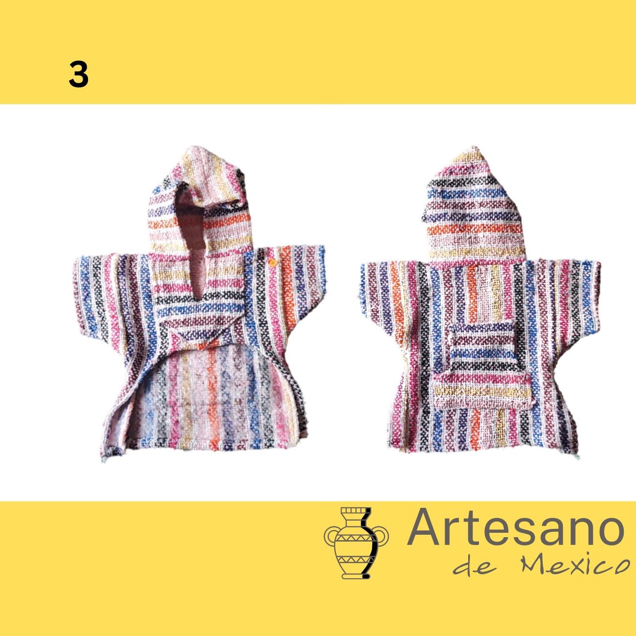 Mexican hand – woven hooded dog clothes.