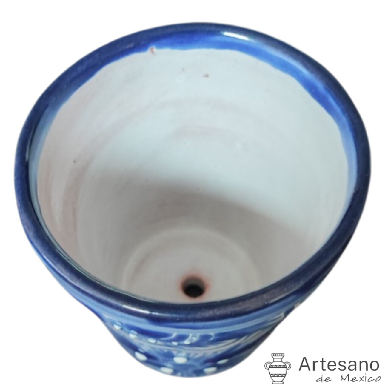 Talavera - style Round mini flower pot