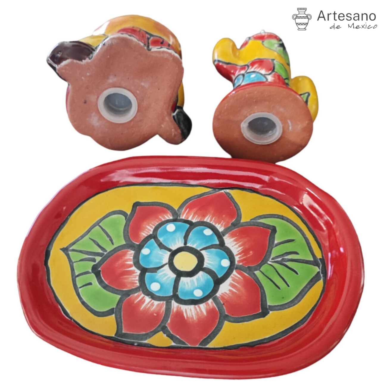 Talavera-style salt and pepper shaker set
