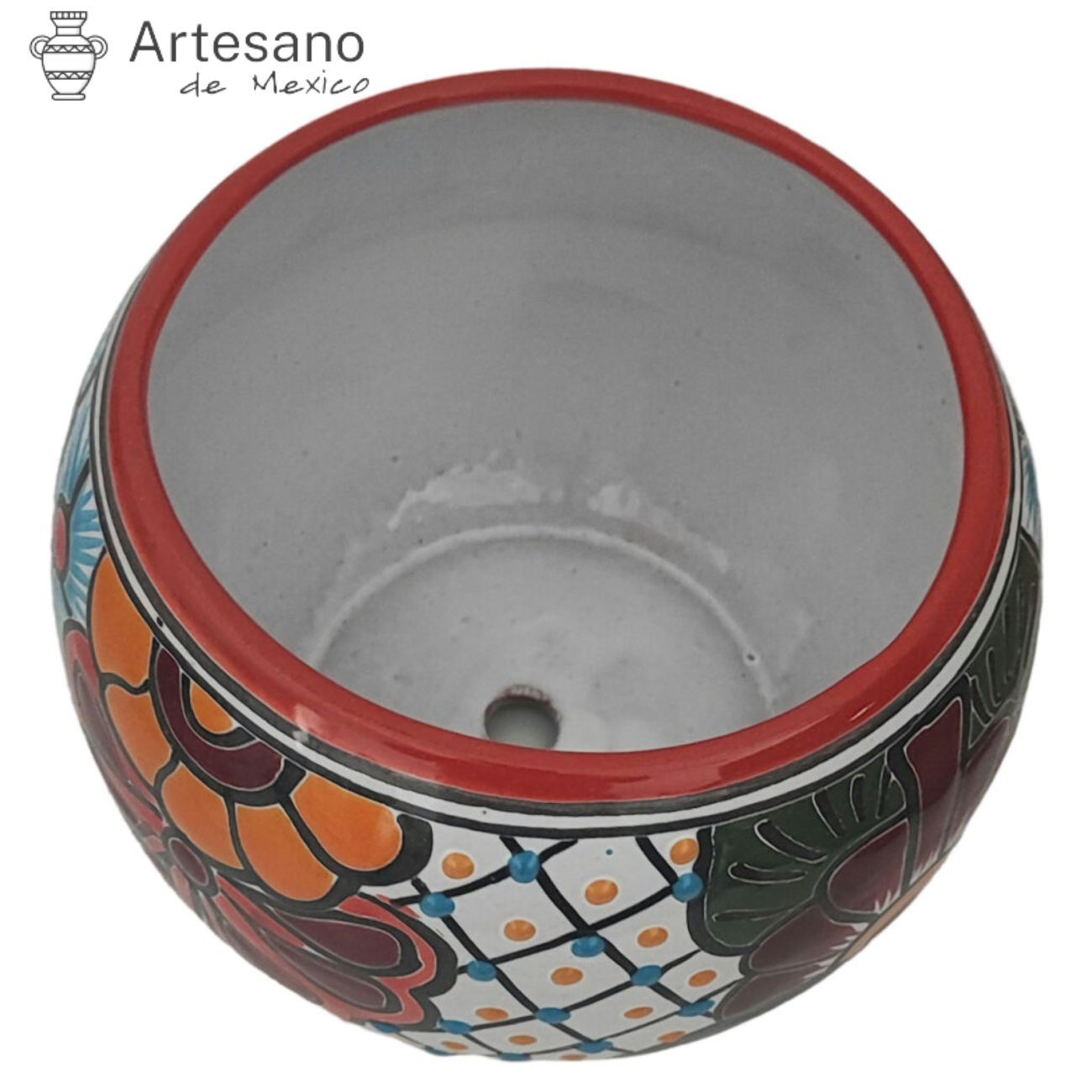 Talavera - style Hemisphere Shape Flower Pot