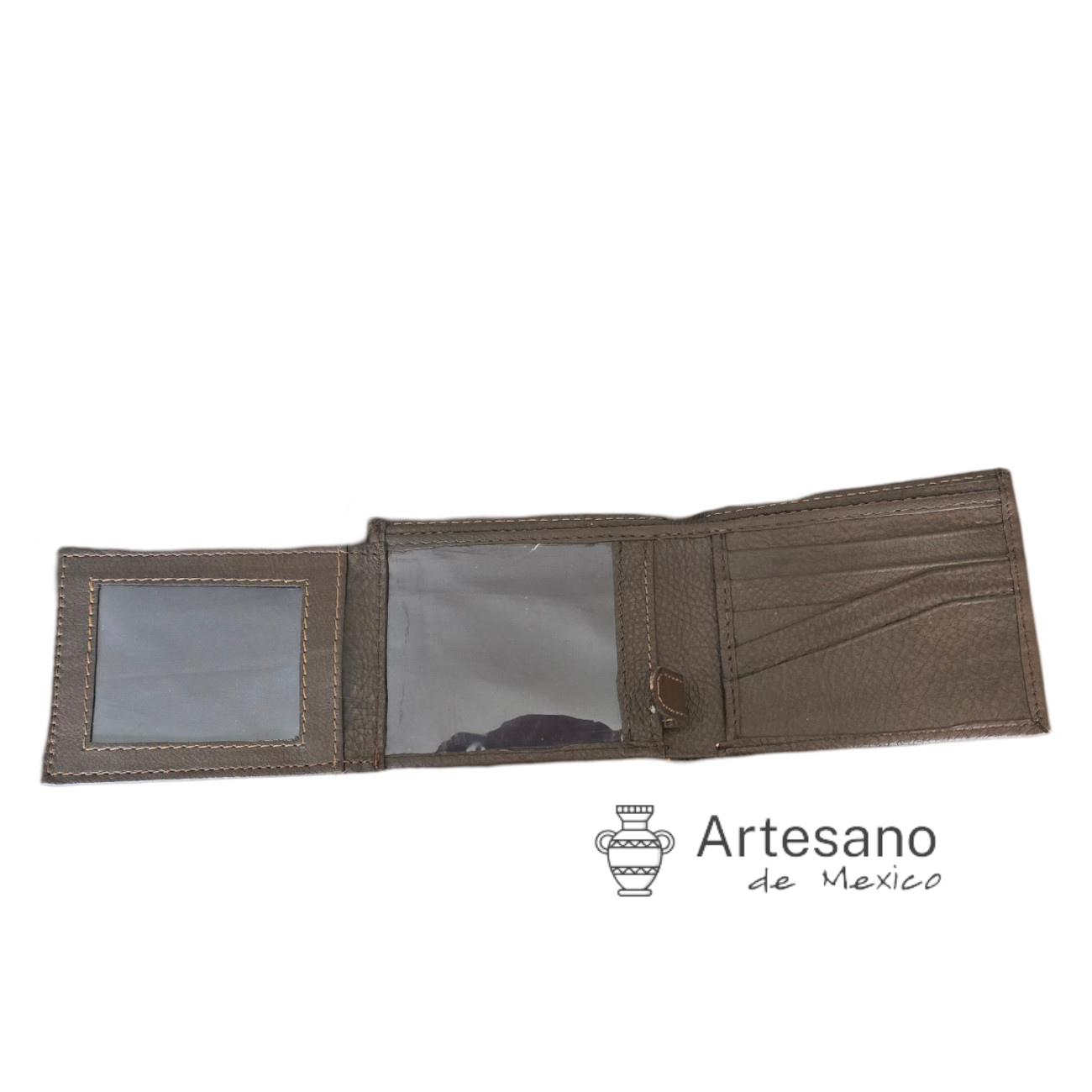 Authentic handmade brown leather wallet