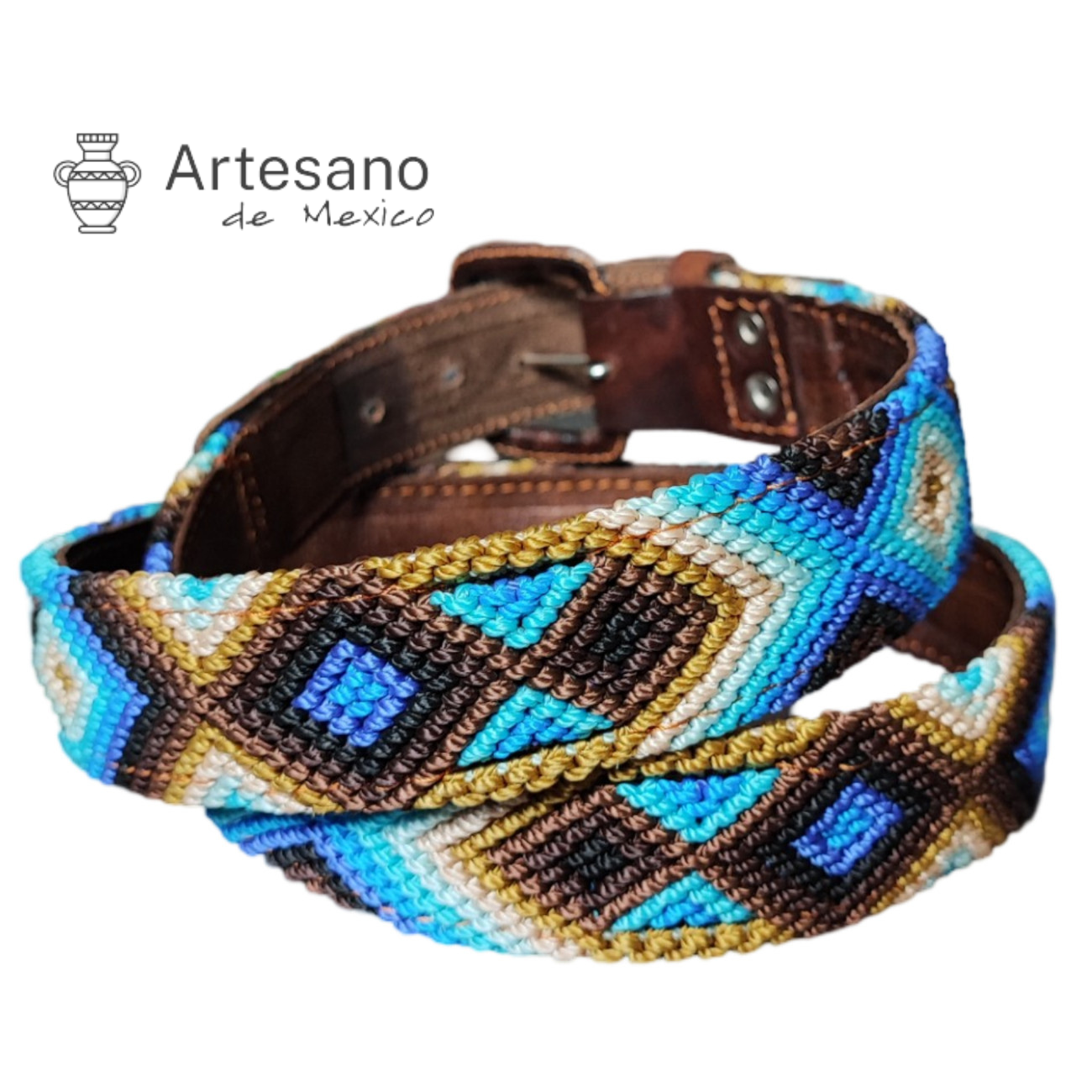Authentic hand-woven leather waist belt