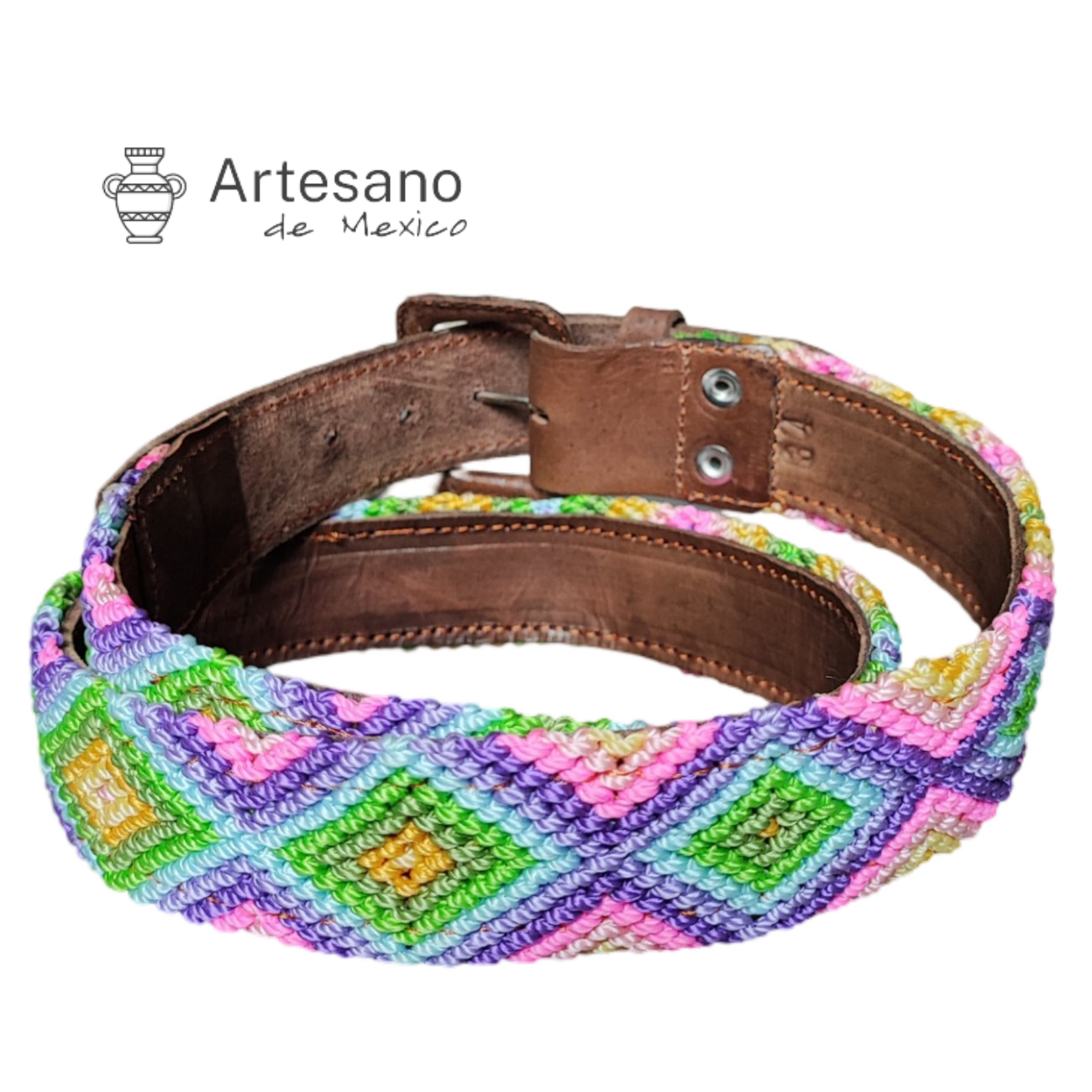 Authentic hand-woven leather waist belt