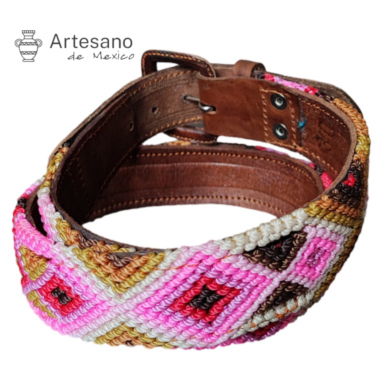 Authentic hand-woven leather waist belt