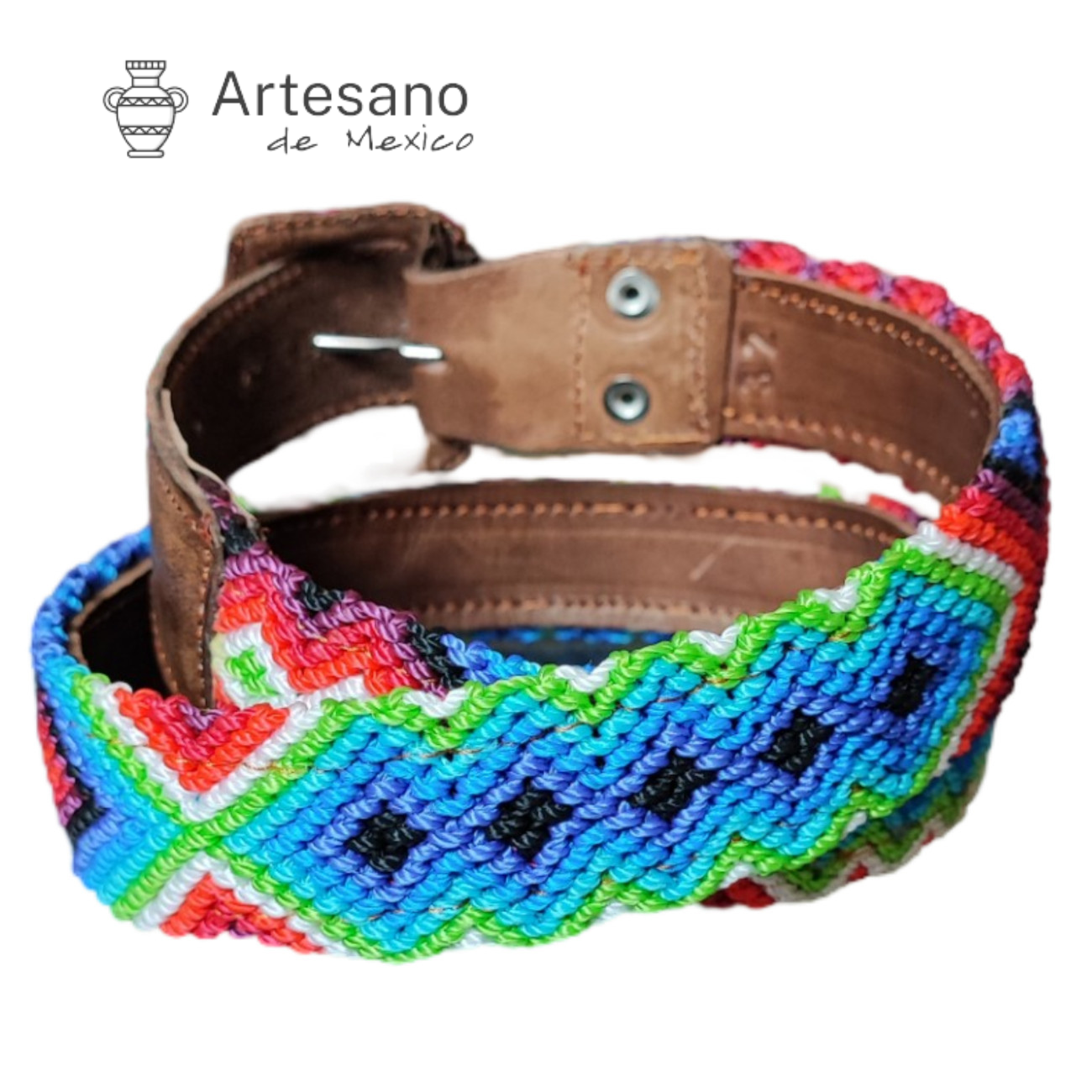 Authentic hand-woven leather waist belt