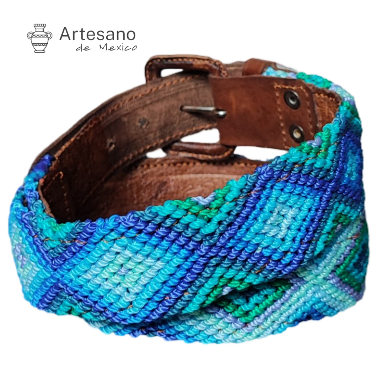 Authentic hand-woven leather waist belt