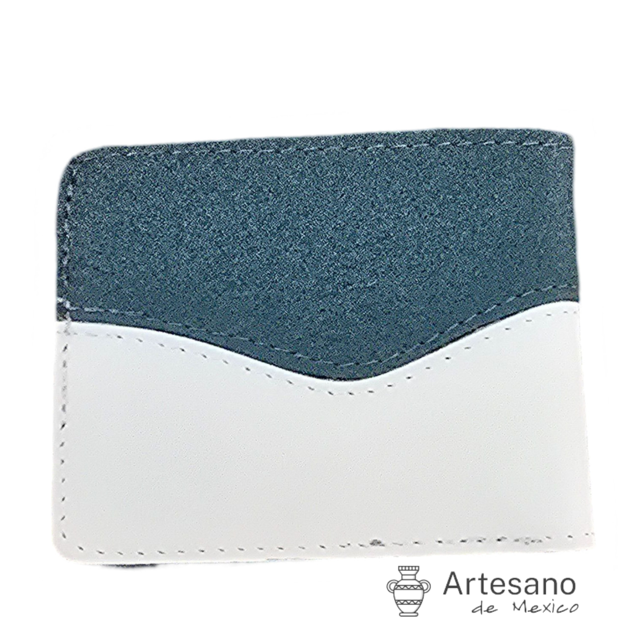 Authentic handmade blue white leather wallet Cruz Azul