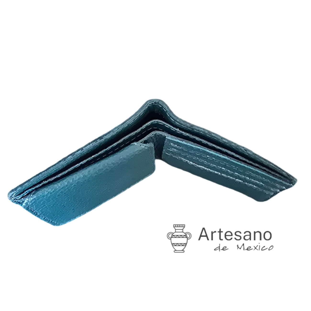 Authentic handmade blue white leather wallet Cruz Azul