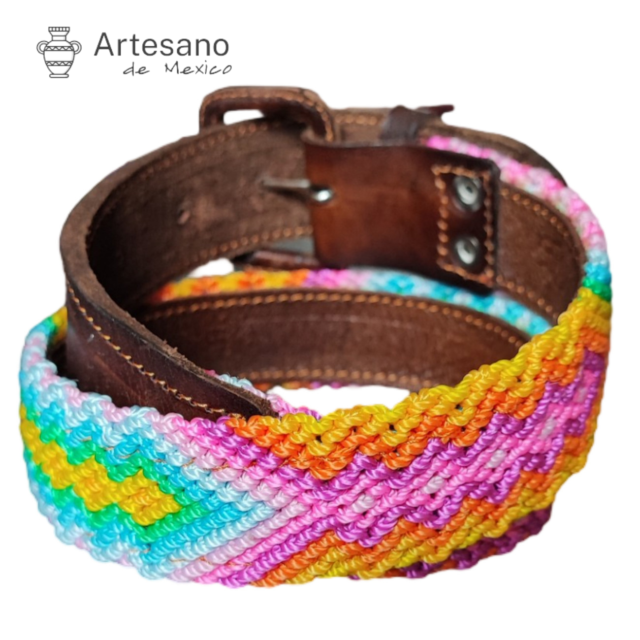 Authentic hand-woven leather waist belt