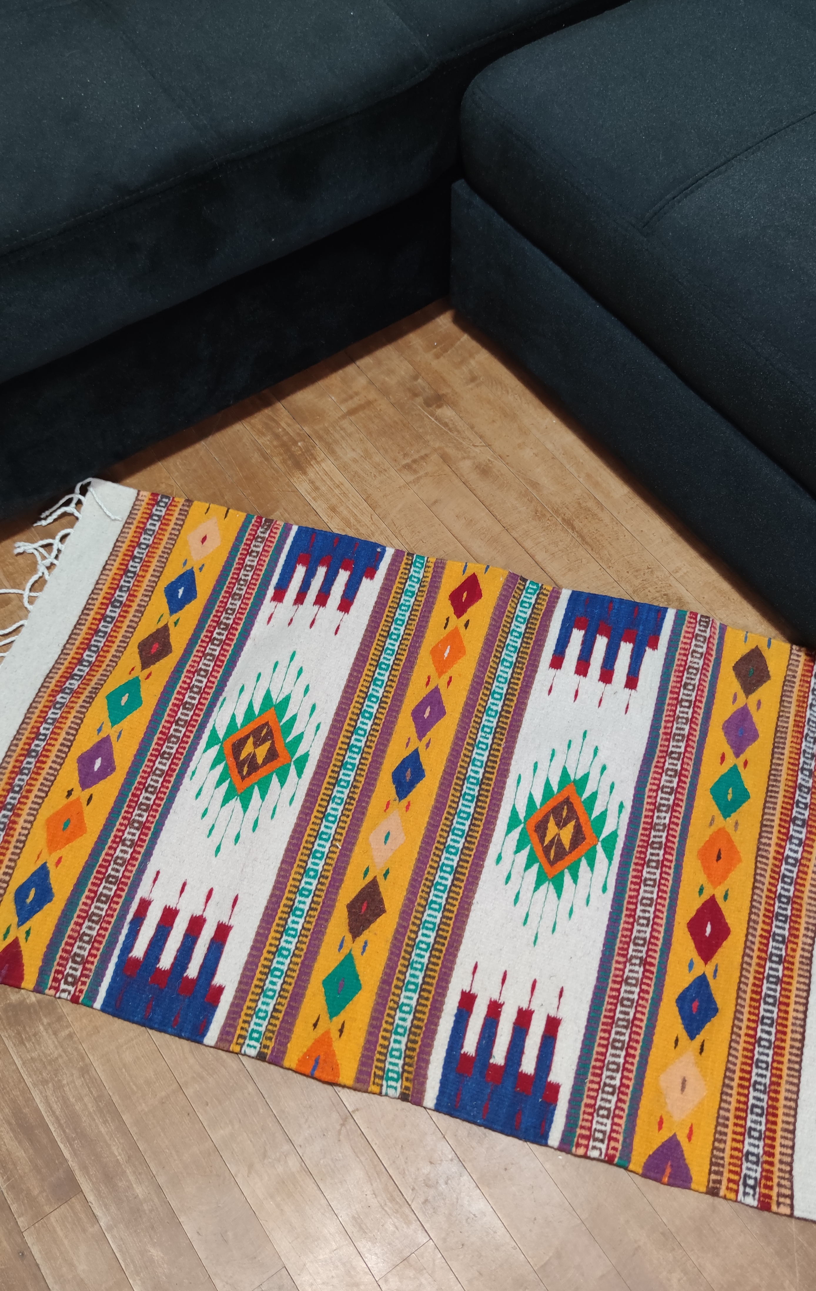 Authentic handwoven Mexican rug