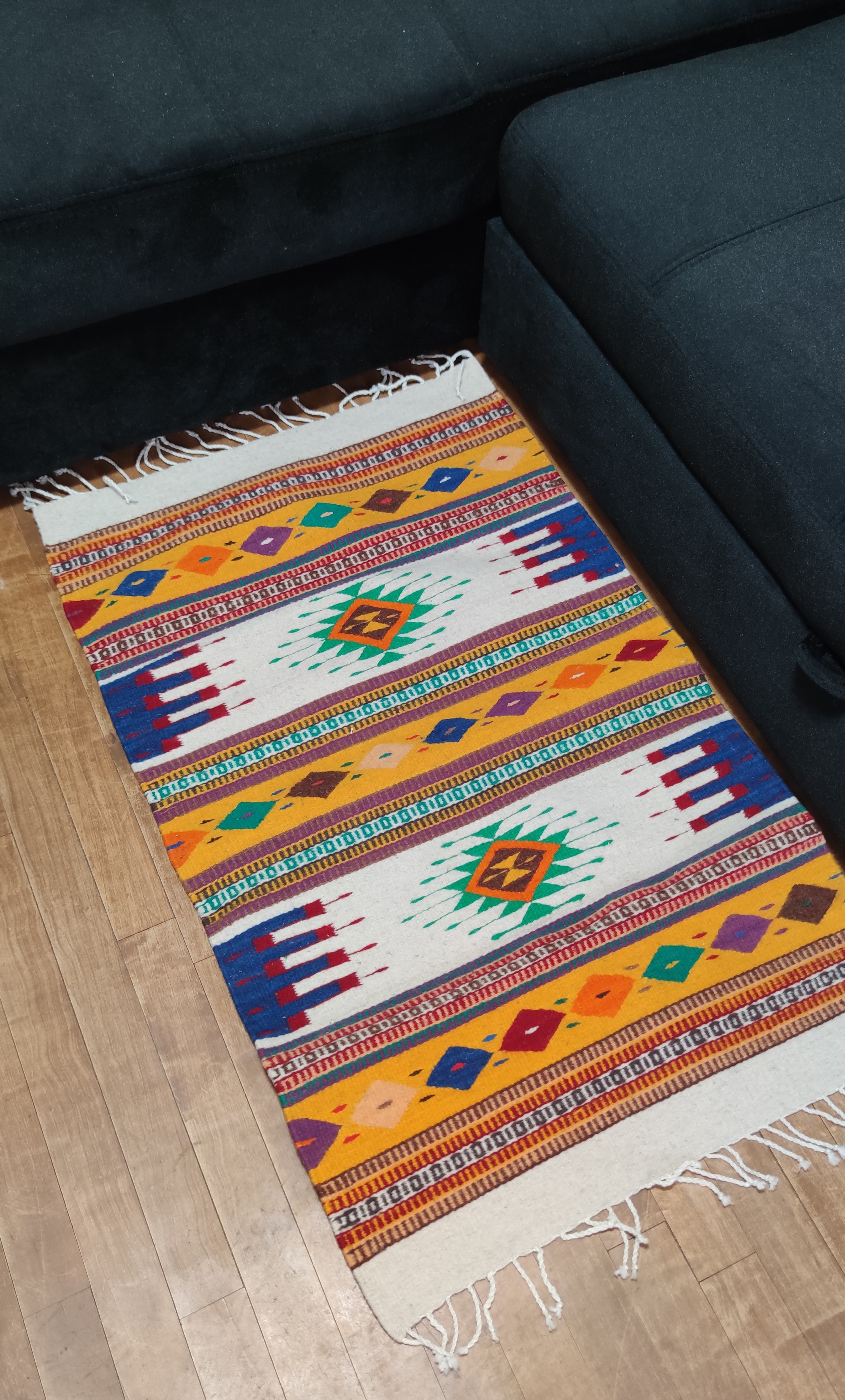 Authentic handwoven Mexican rug