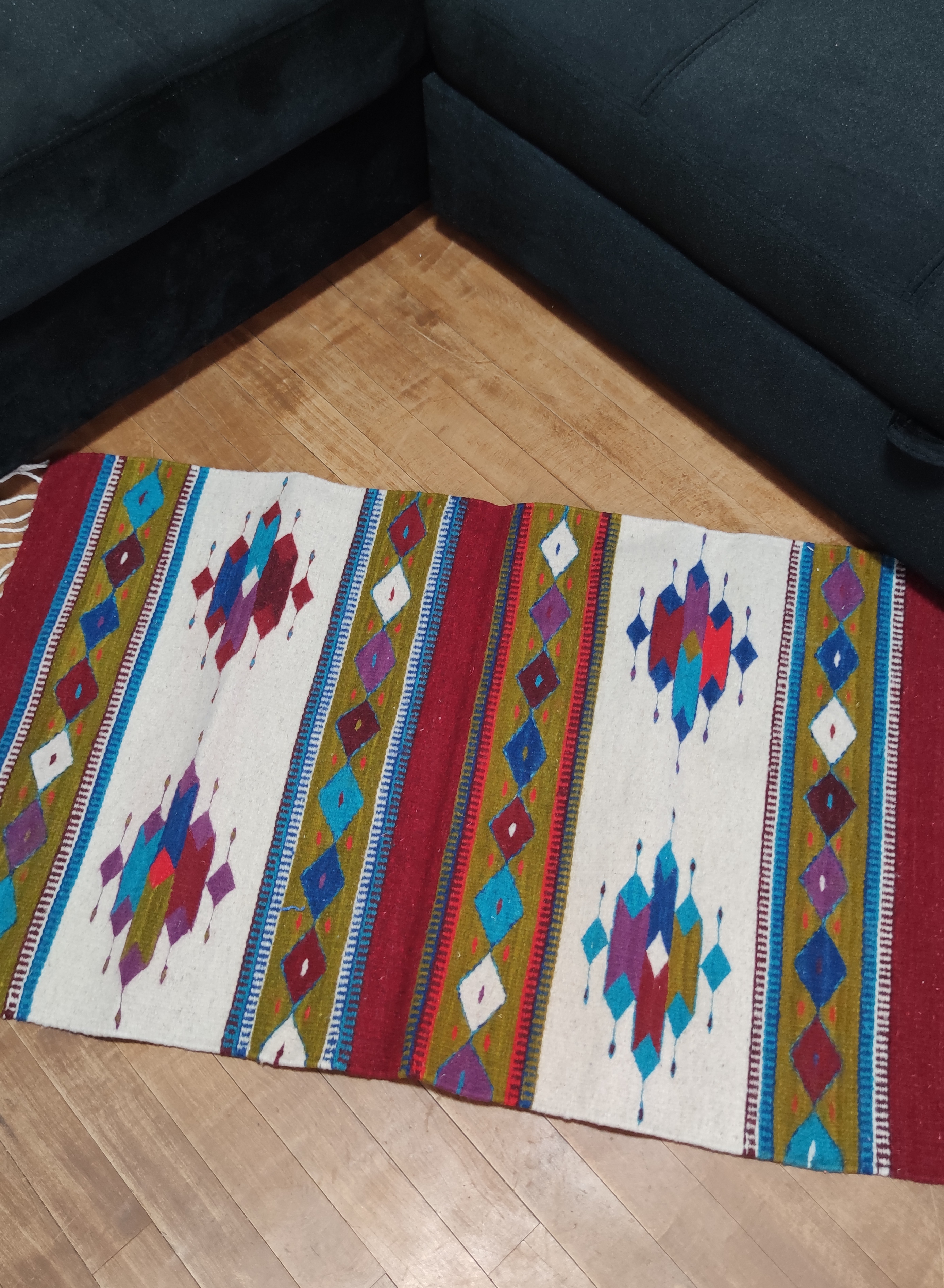 Authentic handwoven Mexican rug